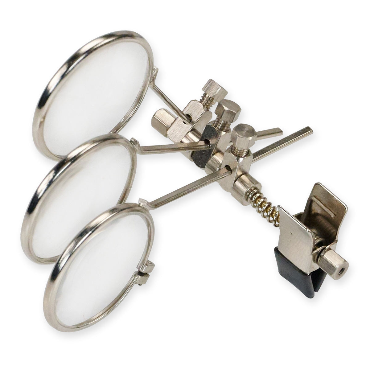 Loupe Glasses Clip On Triple Lens 3.3x Magnifier Eyeglass Jewellers Watch Repair